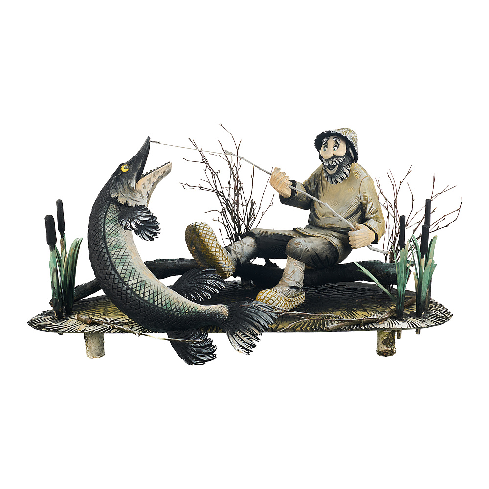 Резьба по дереву. Скульптура «Рыбак» - интернет магазин Русь Велика я 