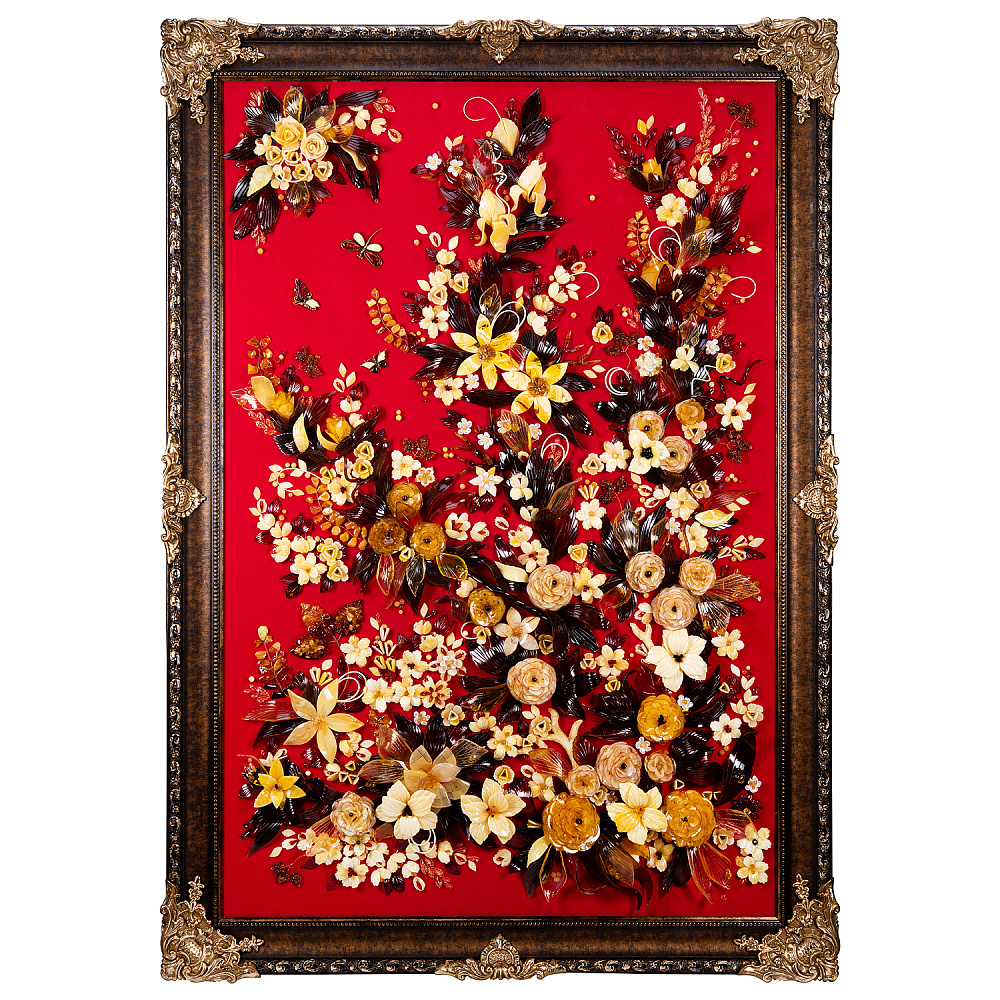 Картина янтарная «Роскошь цветения» 80х120 см - интернет магазин Русь Велика я 