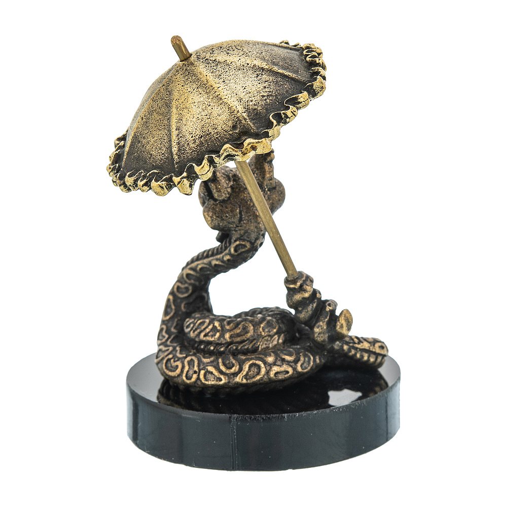 Змея Символ 2025 года. Бронзовая статуэтка «Змея с зонтиком» - интернет магазин Русь Велика я фото 3