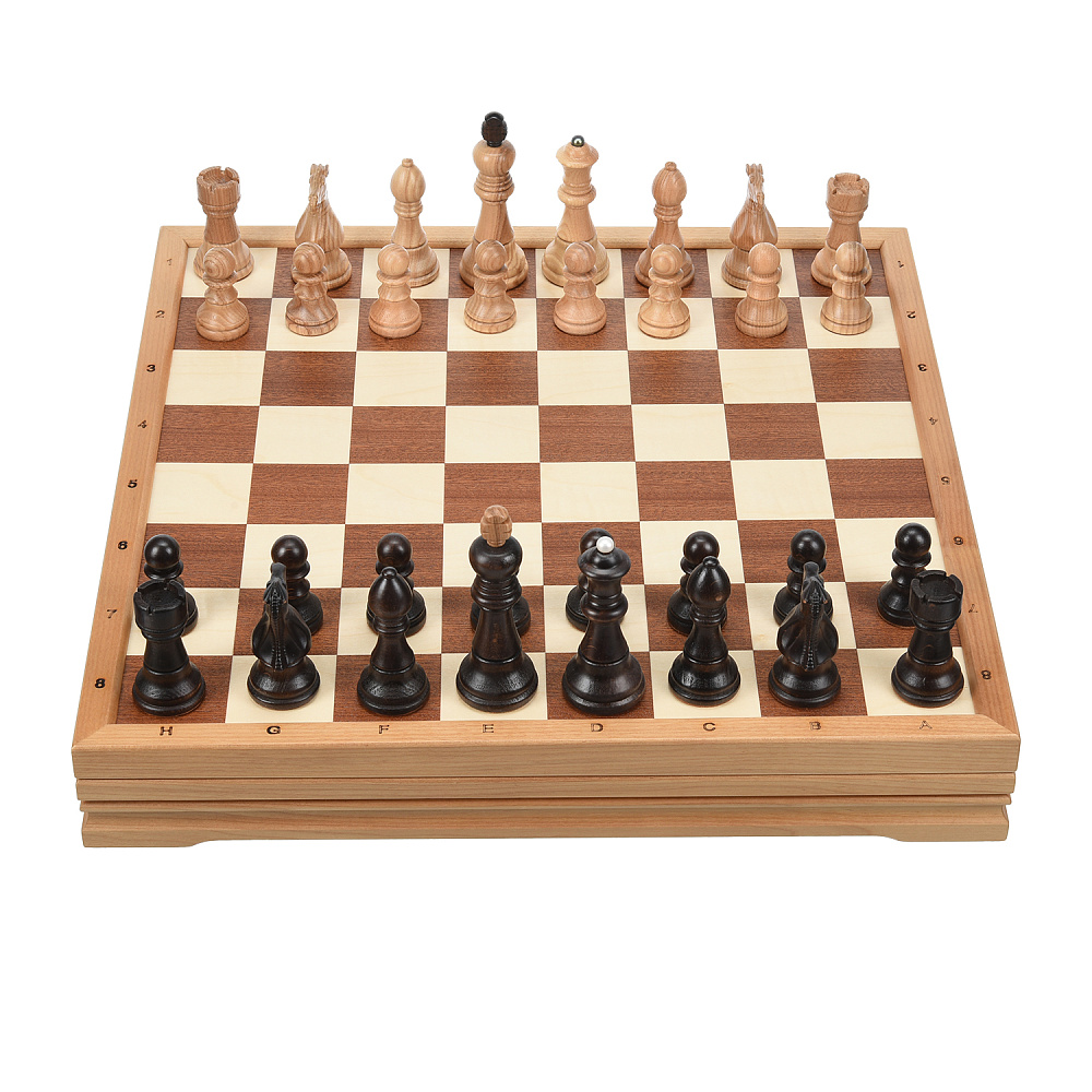 Шахматы-шашки деревянные «Стандартные» 43х43 см - интернет магазин Русь Велика я фото 4