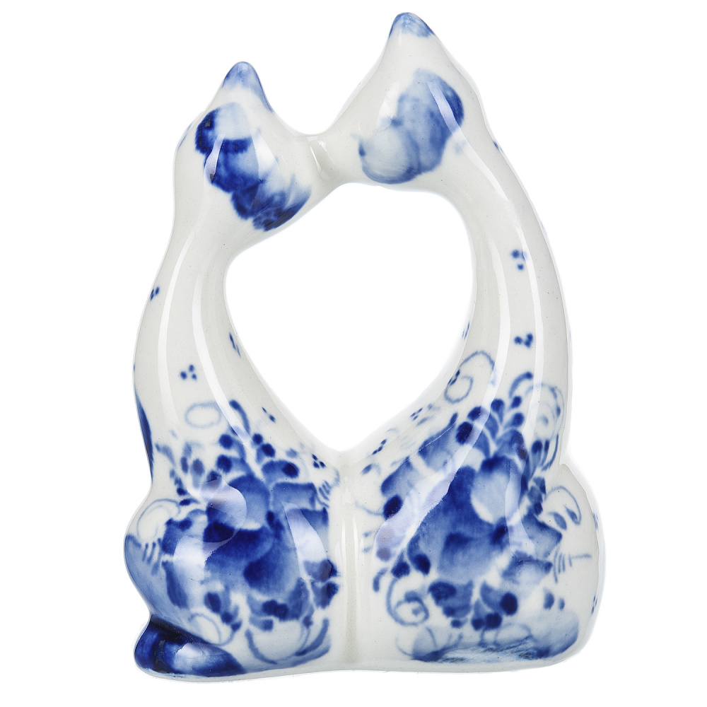 Статуэтка «Коты - парочка». Гжель - интернет магазин Русь Велика я фото 2