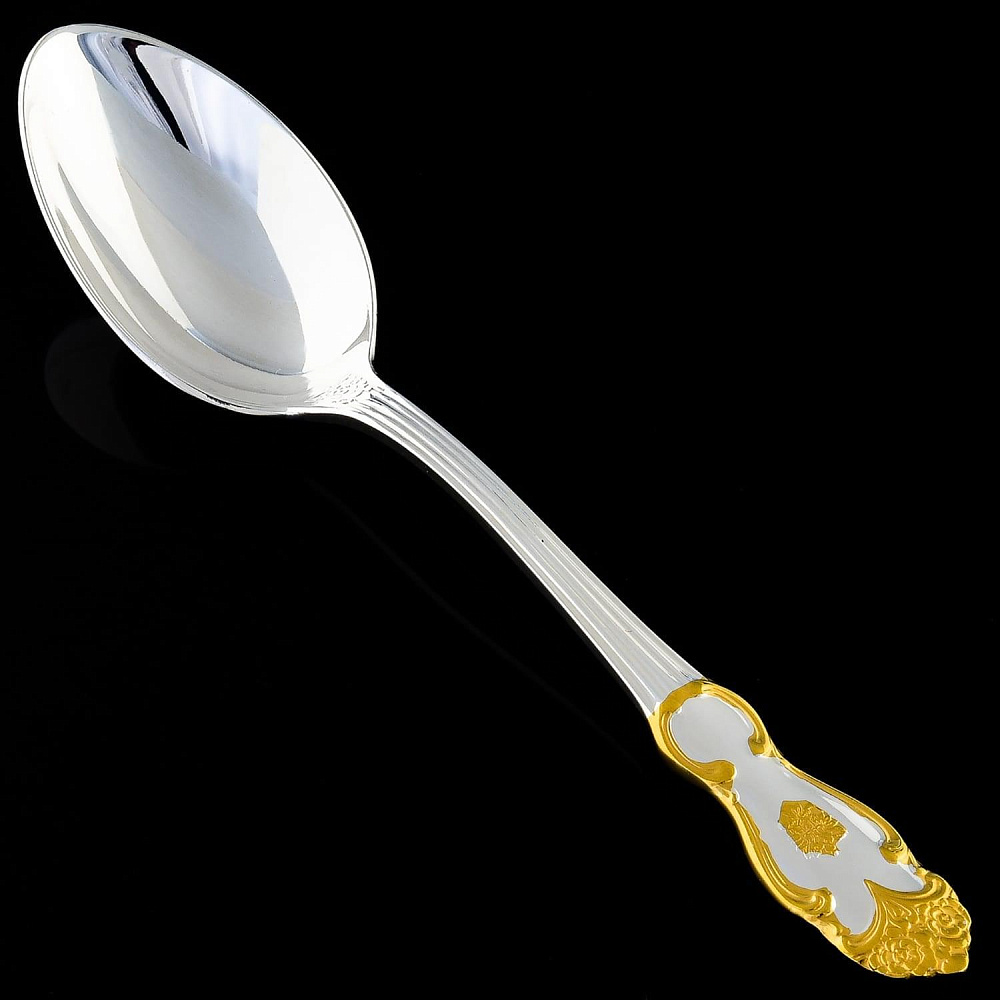 Ложка чайная «Герб РФ» посеребренная с позолотой - интернет магазин Русь Велика я фото 1