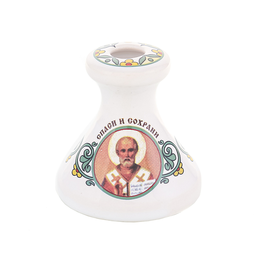 Керамический подсвечник «Николай Угодник» - интернет магазин Русь Велика я 