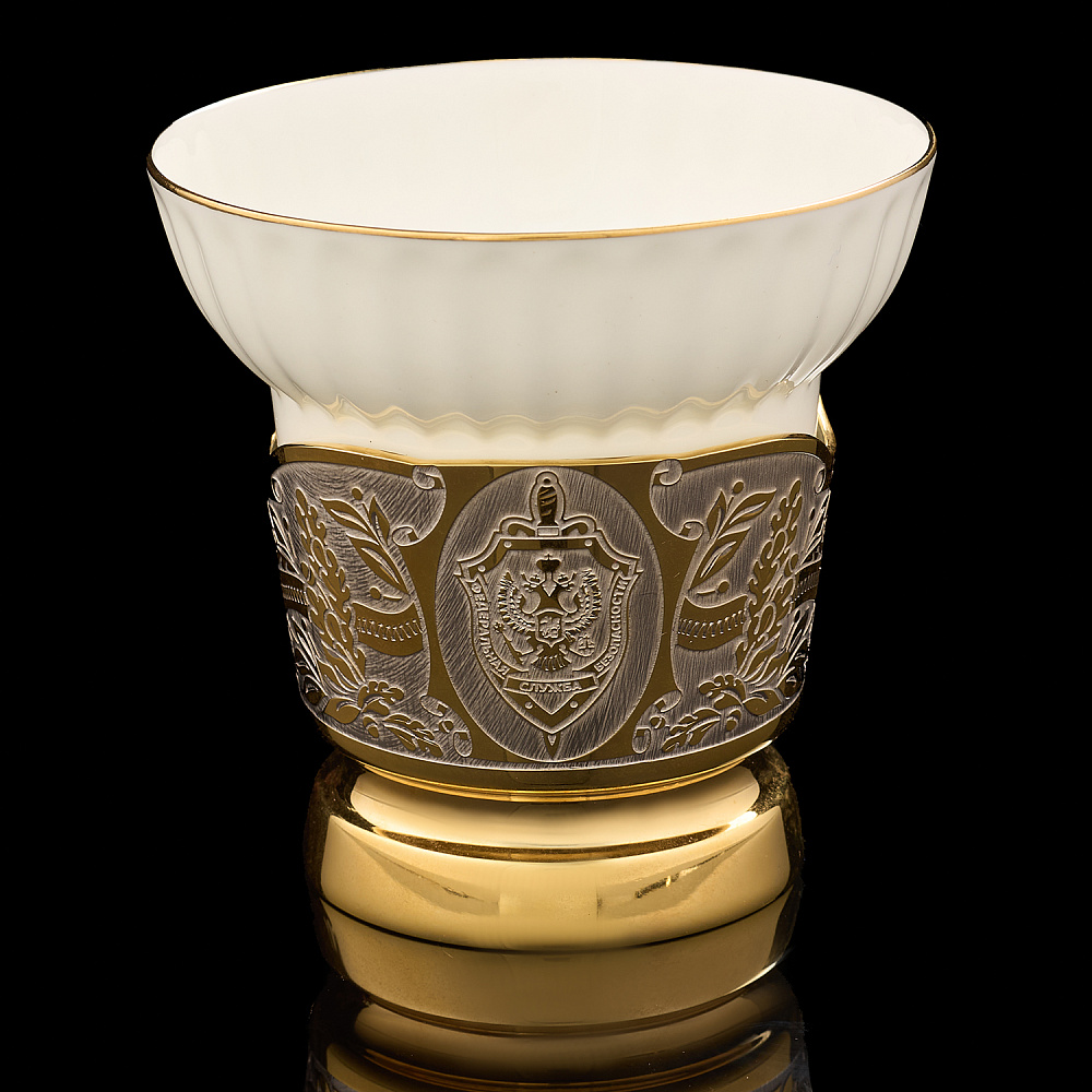 Чайная пара с позолотой «ФСБ». Златоуст - интернет магазин Русь Велика я фото 3