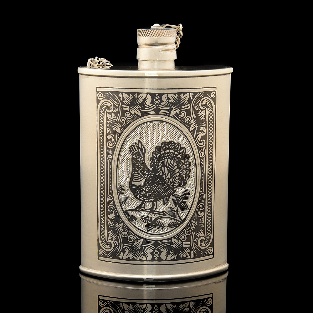 Фляжка из серебра 925*. Вес 198,46 г - интернет магазин Русь Велика я 