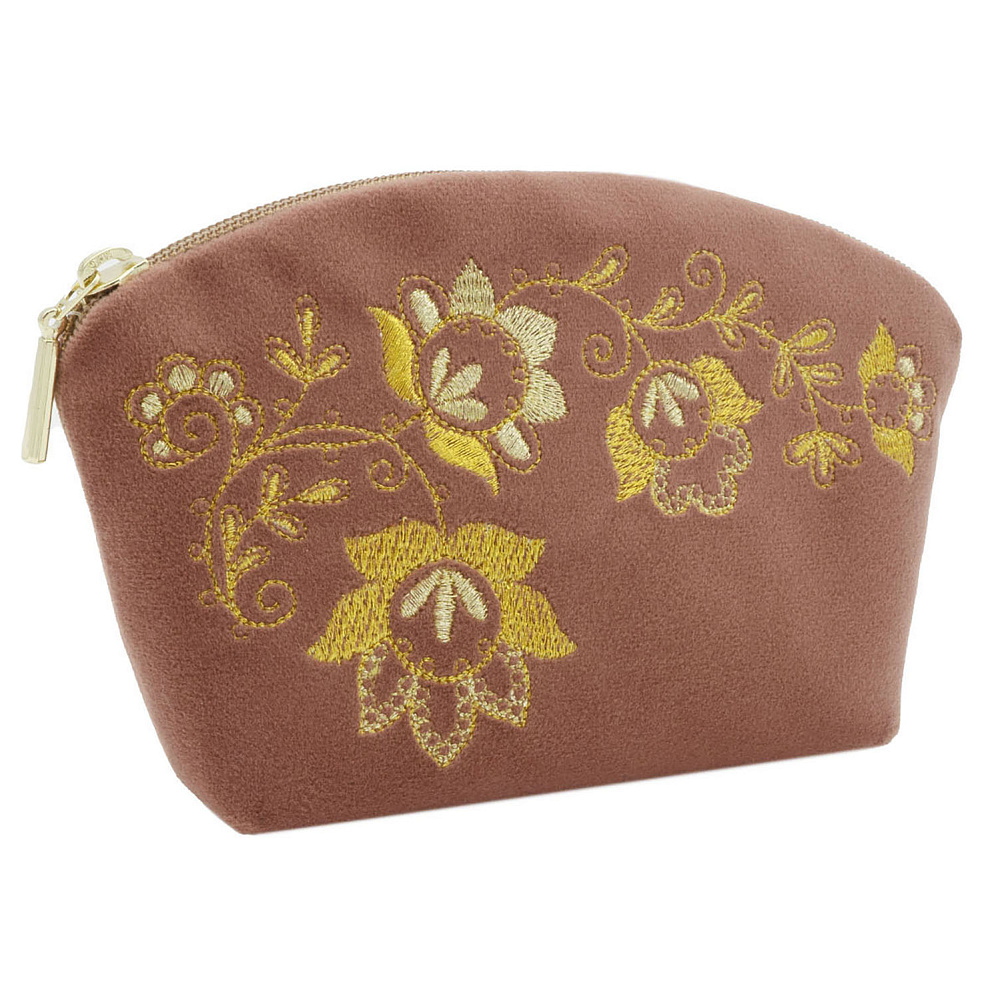 Косметичка «Весеннее настроение». Темно-розовая с вышивкой - интернет магазин Русь Велика я 