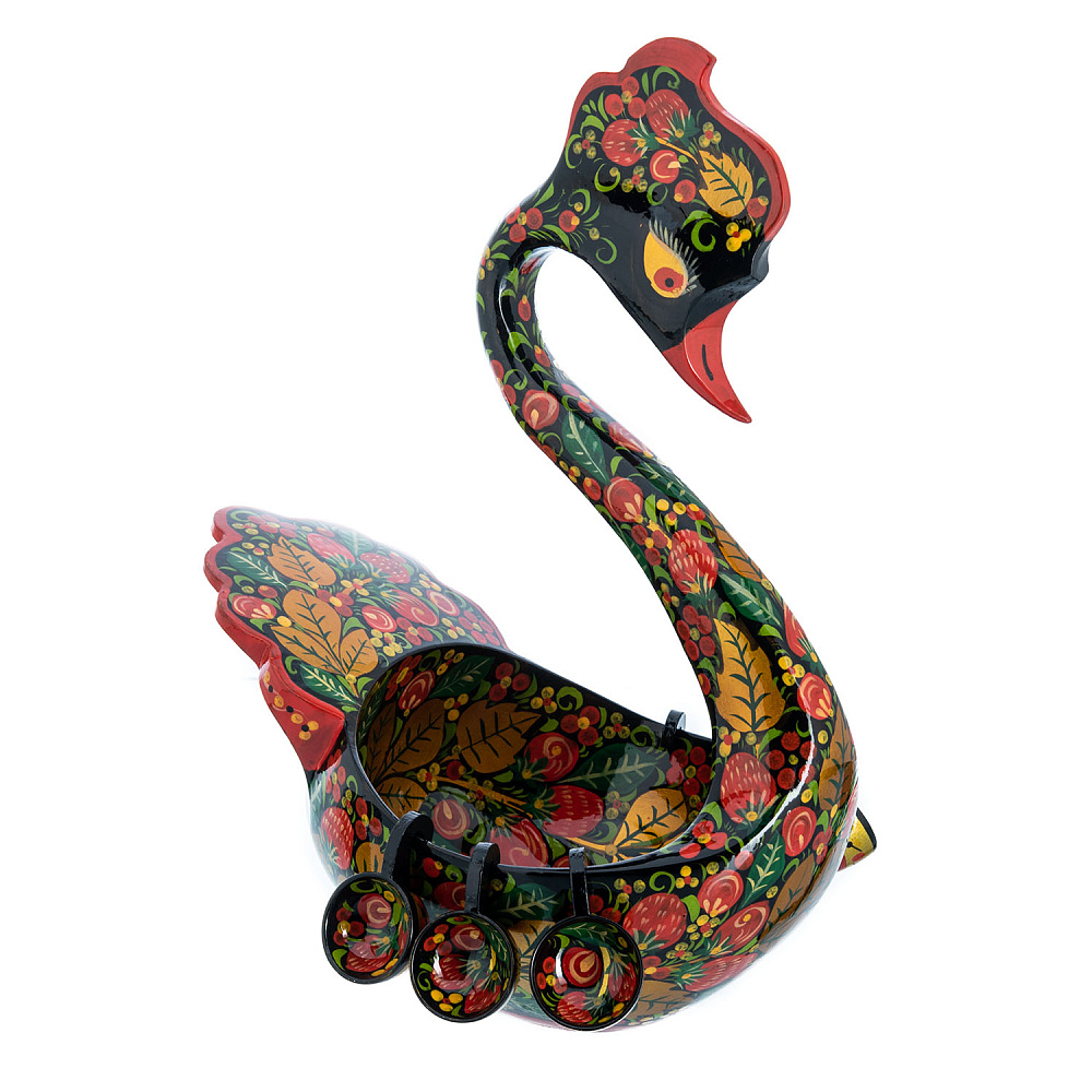 Братина с ковшиками «Лебедь». Хохлома - интернет магазин Русь Велика я фото 2