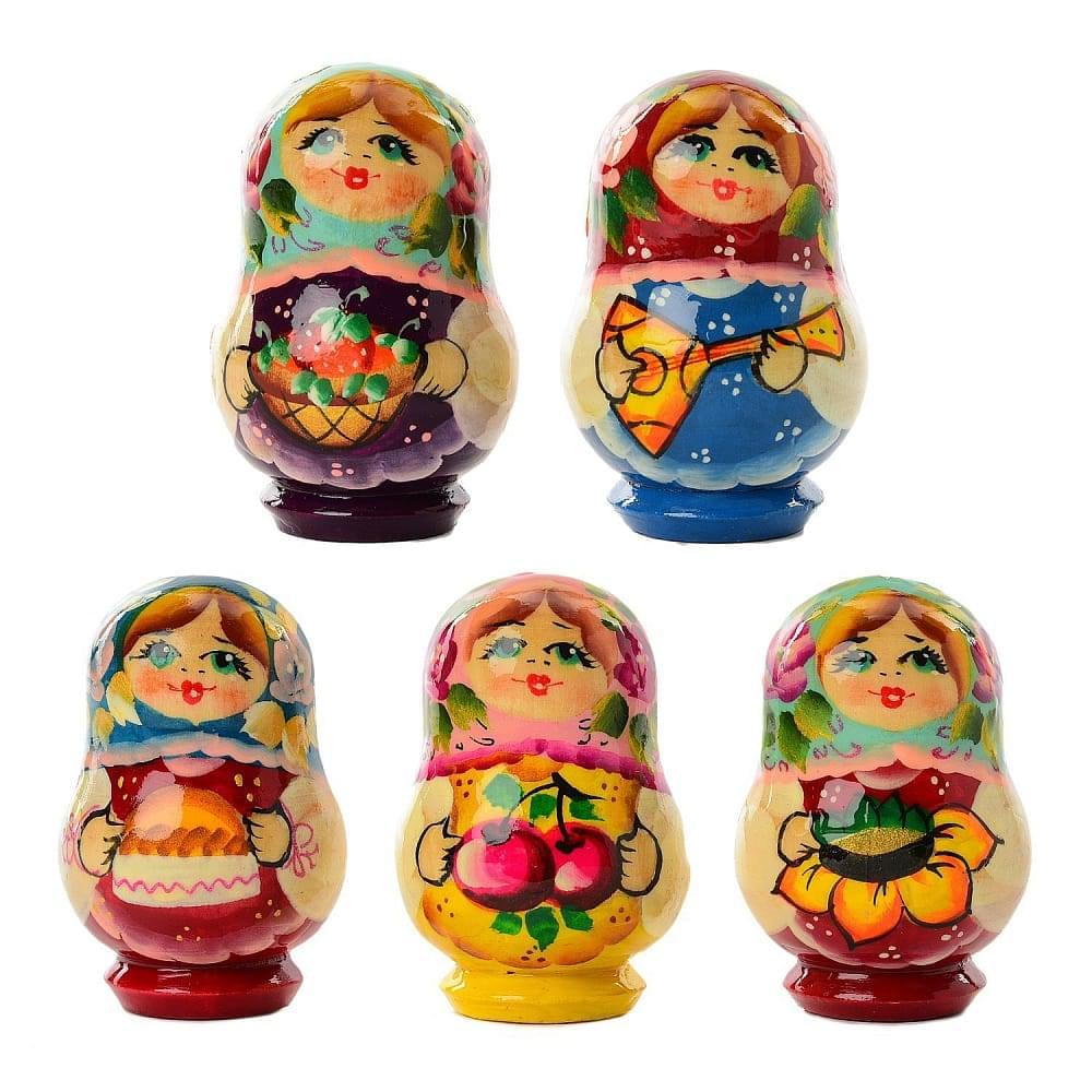 0011995-4-6см Сувенир МАГНИТ «Матрешка» в асортименте (дерево) - интернет магазин Русь Велика я 