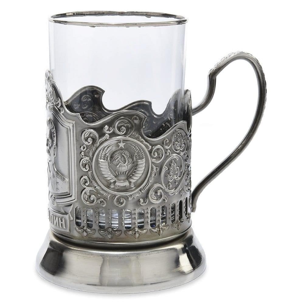 Подстаканник никелированный «Сталин» - интернет магазин Русь Велика я фото 1