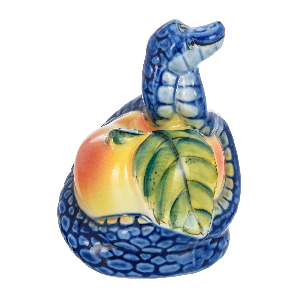 Змея Символ года 2025. Скульптура «Змей-искуситель» . Гжель в цвете - интернет магазин Русь Велика я фото 4