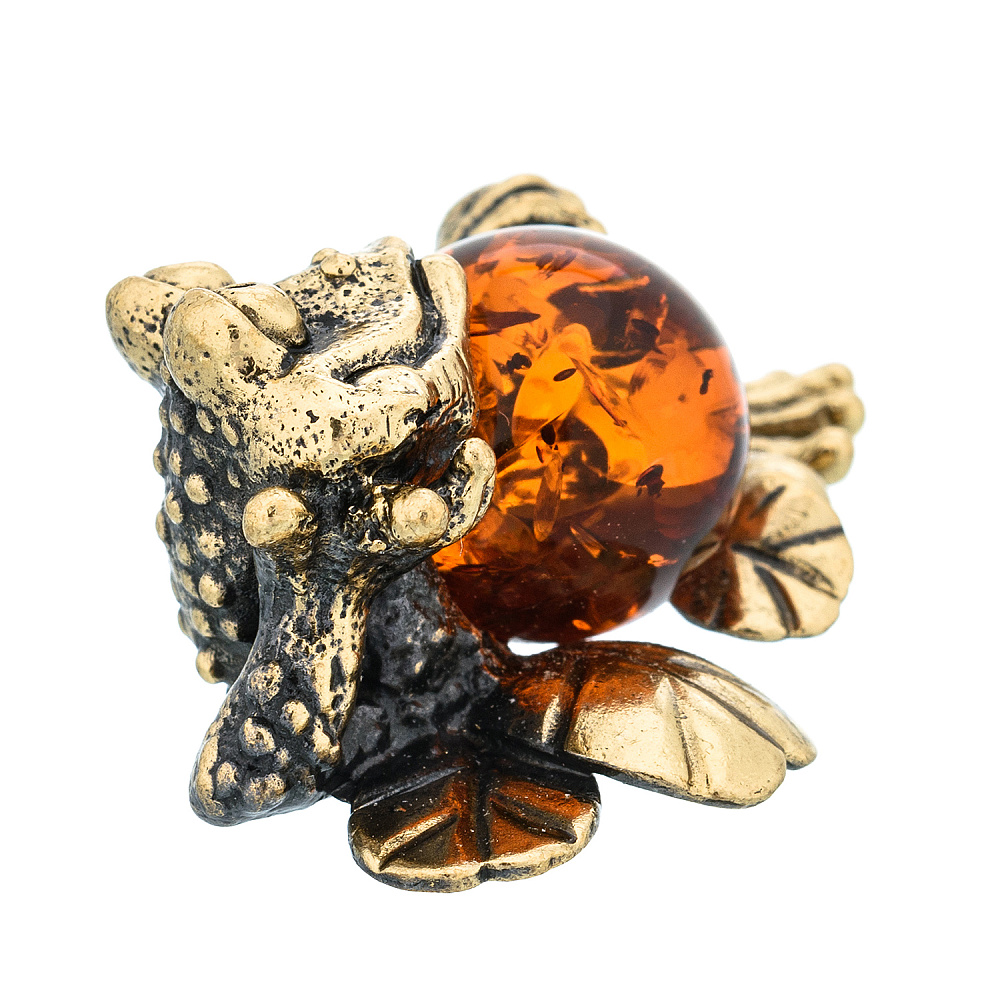 Статуэтка с янтарем «Лягушка в кувшинках» - интернет магазин Русь Велика я фото 5
