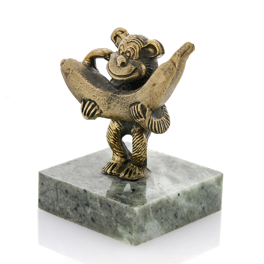 Бронзовая статуэтка «Обезьяна с бананом» - интернет магазин Русь Велика я фото 1