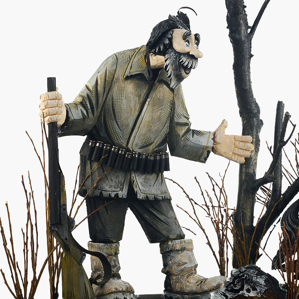 Резьба по дереву. Скульптура «Охотник» - интернет магазин Русь Велика я фото 1