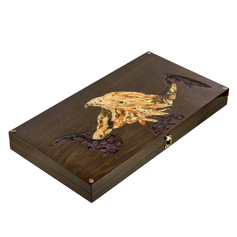 Нарды янтарные «Орел» 60х32,5 см - интернет магазин Русь Велика я фото 1