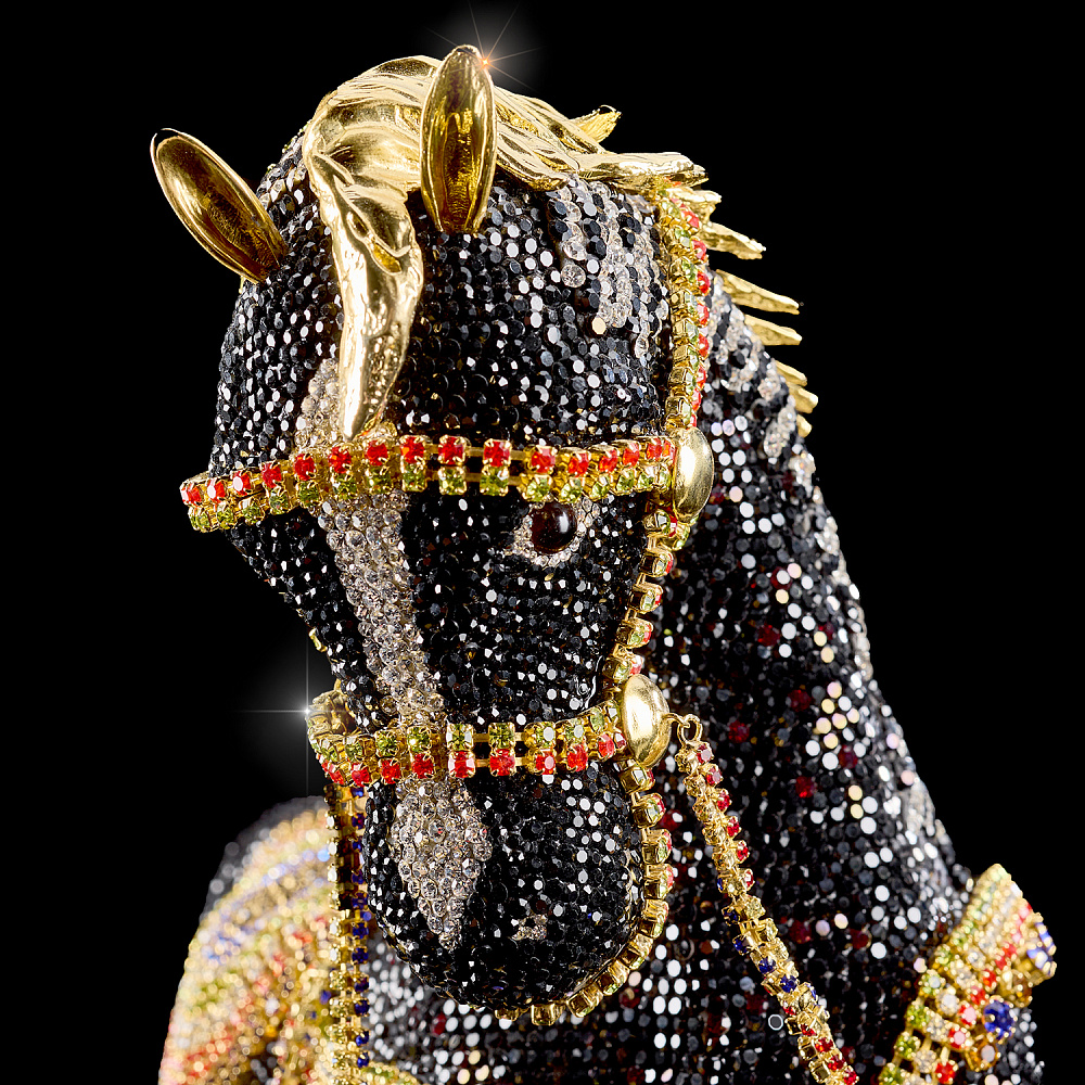 Символ 2026 года. Скульптура с хрустальными стразами «Лошадь Джет» - интернет магазин Русь Велика я фото 1