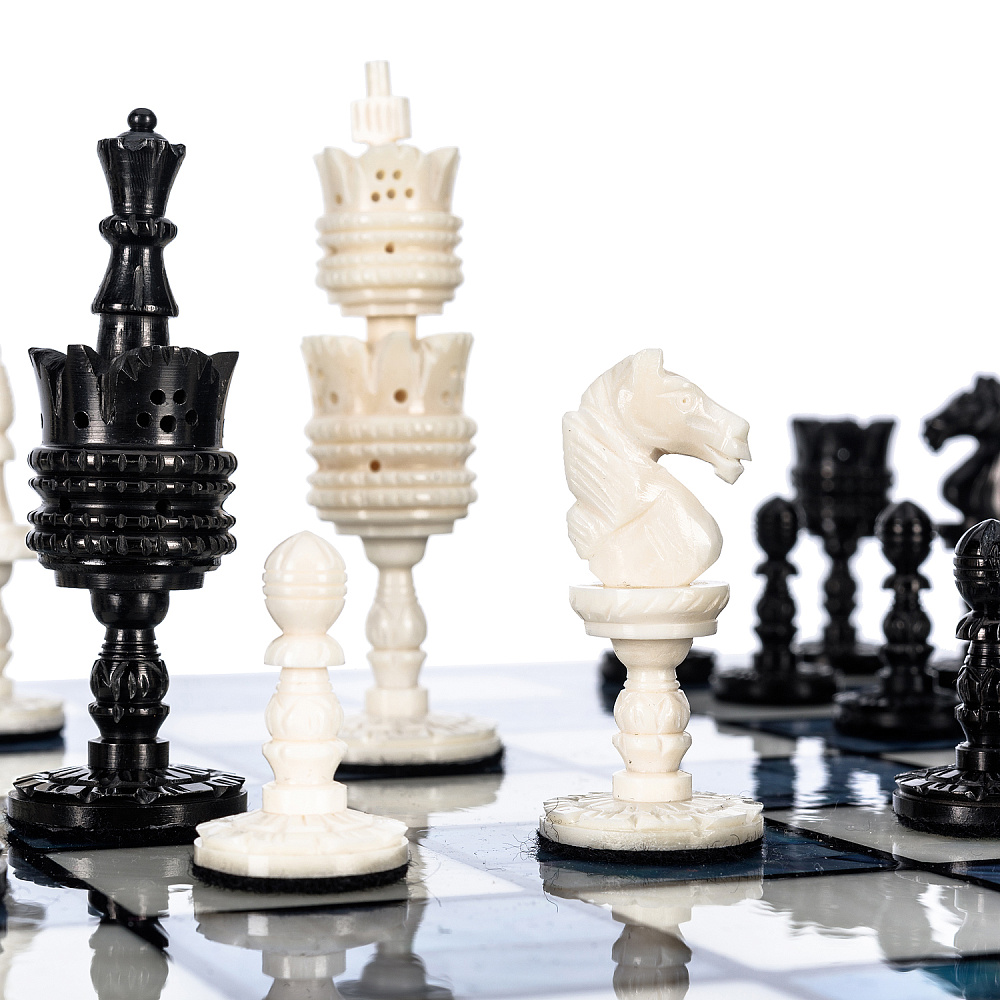 Шахматы с перламутром и фигурами из кости 45х45 см - интернет магазин Русь Велика я фото 8