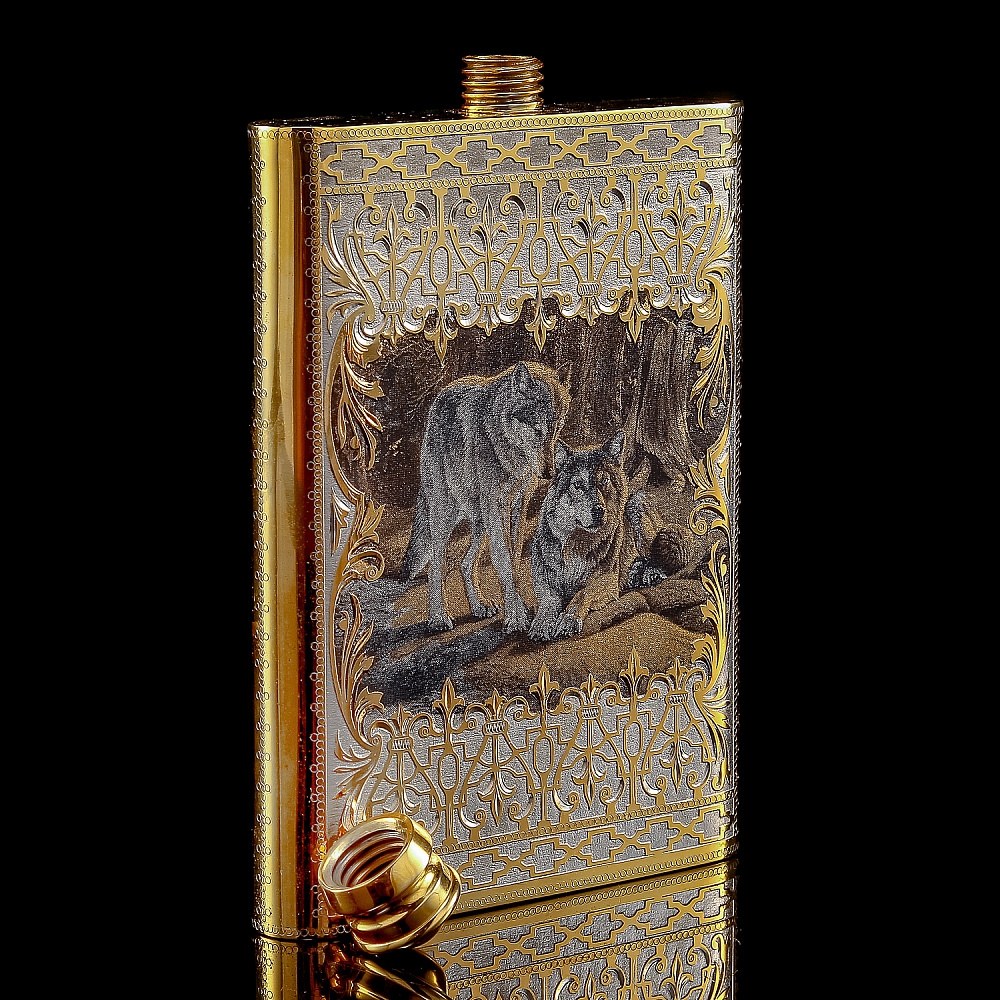 Питейный набор с флягой «Охотничий. Волки». Златоуст - интернет магазин Русь Велика я фото 2