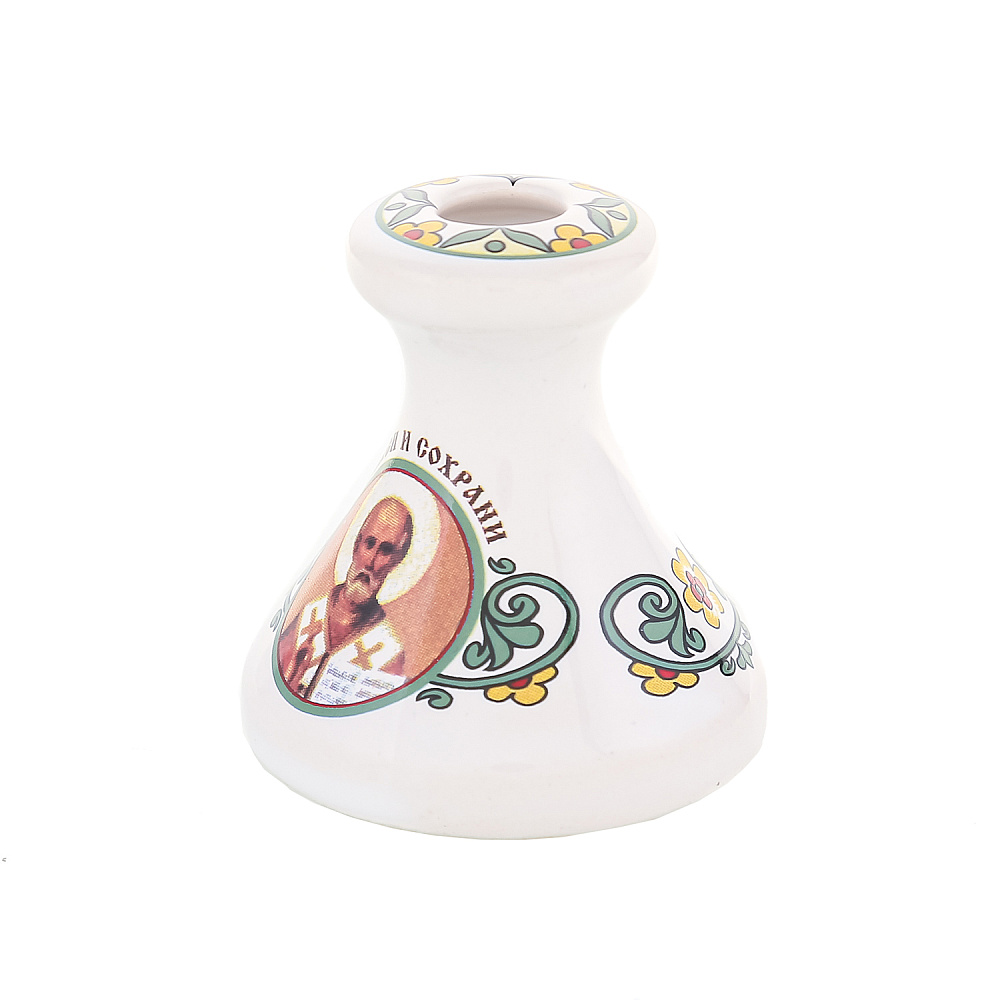 Керамический подсвечник «Николай Угодник» - интернет магазин Русь Велика я фото 1