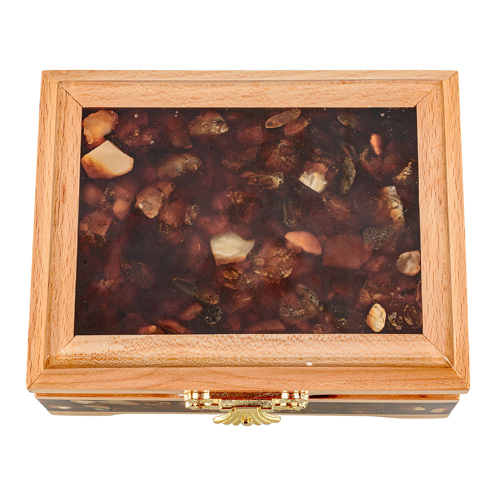 Шкатулка с янтарными вставками - интернет магазин Русь Велика я фото 2