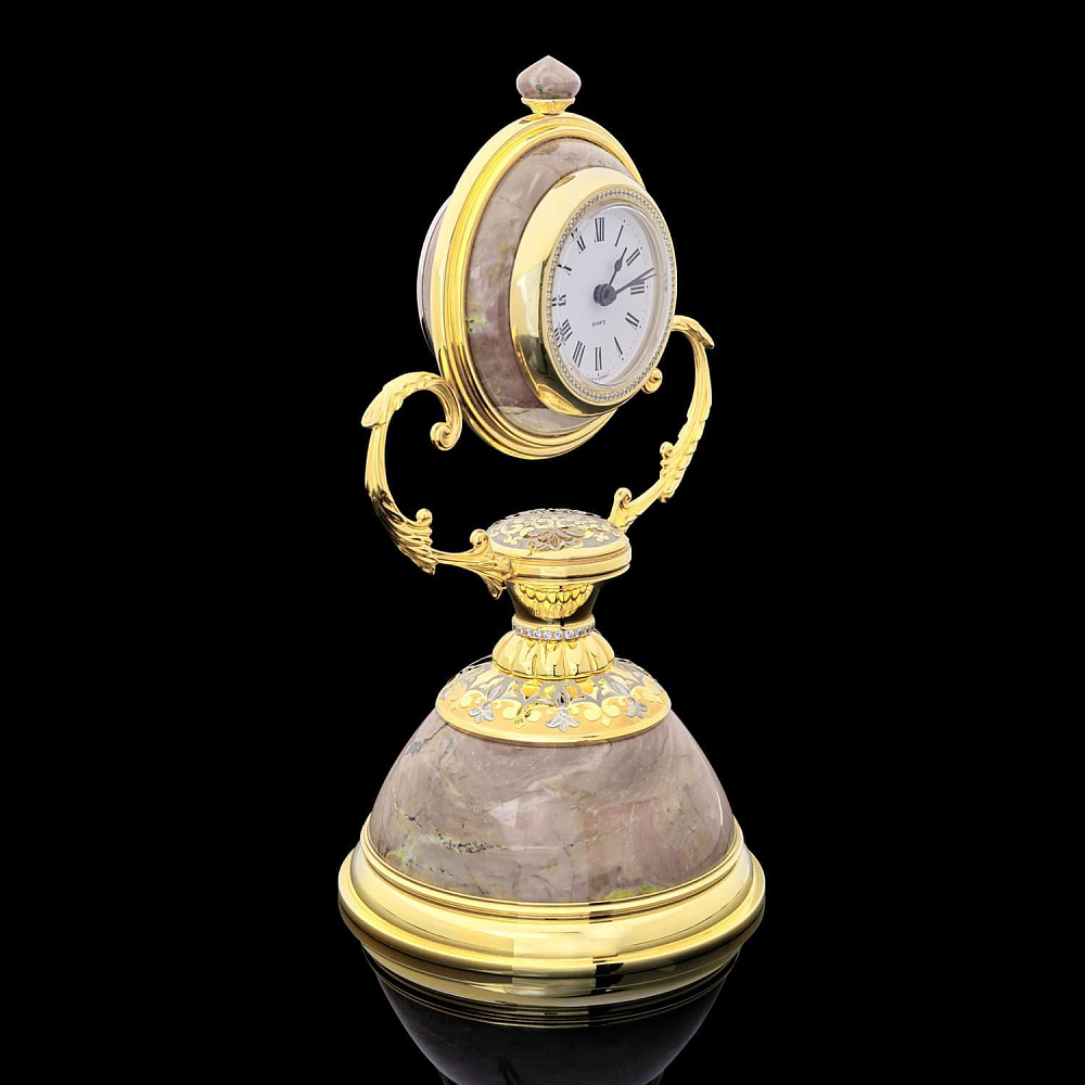 Часы каминные из яшмы и бронзы с двумя 3-х рожковыми канделябрами. Златоуст - интернет магазин Русь Велика я фото 3