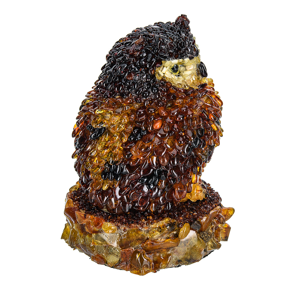 Скульптура из янтаря «Сова на пеньке» - интернет магазин Русь Велика я фото 2