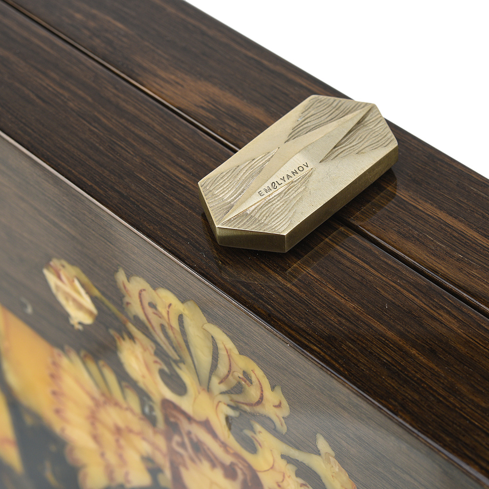 Шахматы с янтарными фигурами «Герб РФ» 56х56 см - интернет магазин Русь Велика я фото 9