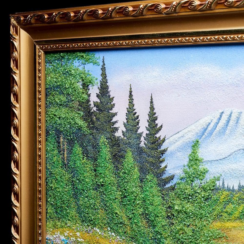 Картина с каменной крошкой «Олени на водоеме» 69 х 49 см - интернет магазин Русь Велика я фото 1