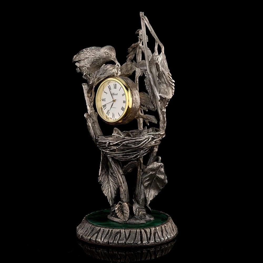 Эксклюзивные настольные часы из серебра «Гнездо» - интернет магазин Русь Велика я фото 2