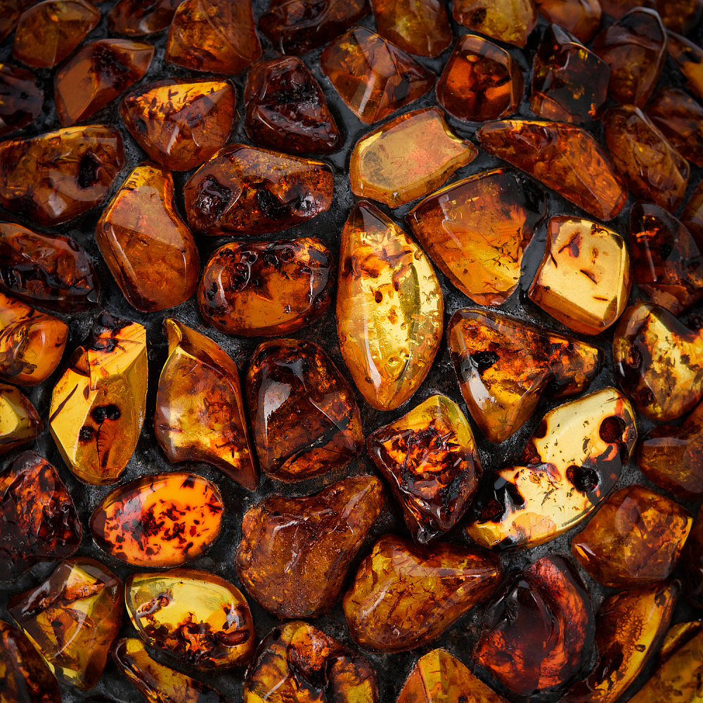 Настольная лампа из янтаря и бронзы. Высота 42 см - интернет магазин Русь Велика я фото 3