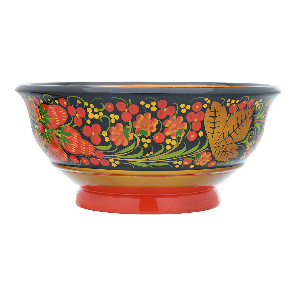 Чашка с росписью «Клубника». Хохлома - интернет магазин Русь Велика я 