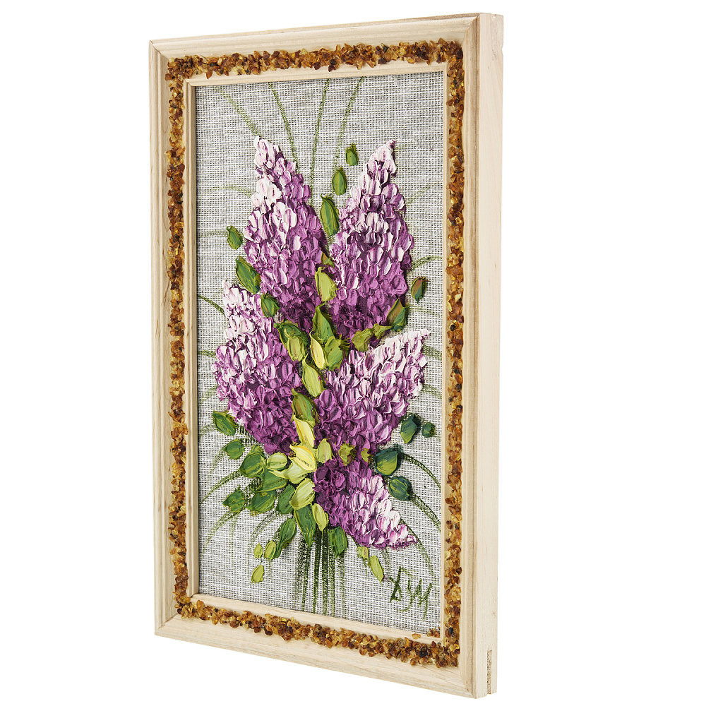 Панно в янтарной раме «Букет цветов» 27х18 см - интернет магазин Русь Велика я фото 1