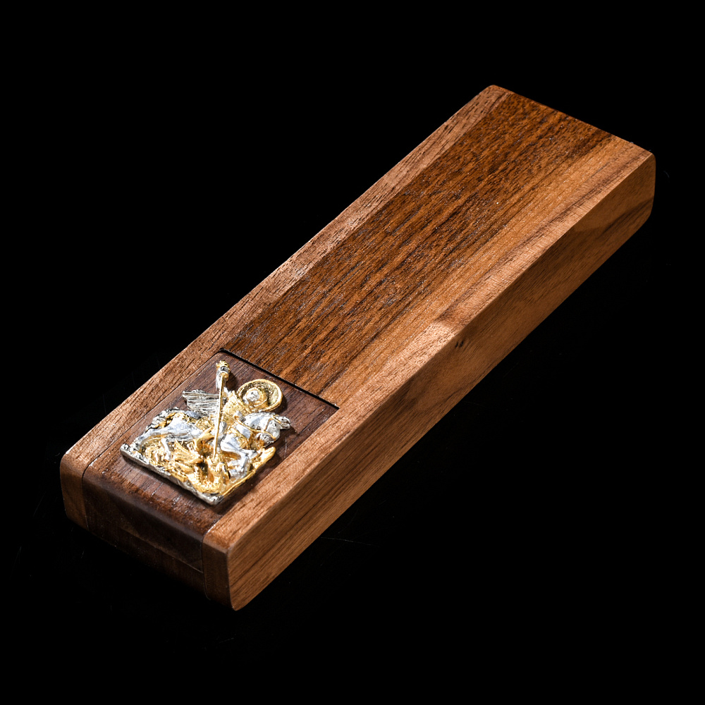 Ручка подарочная с подставкой «Георгий Победоносец». Златоуст - интернет магазин Русь Велика я фото 3