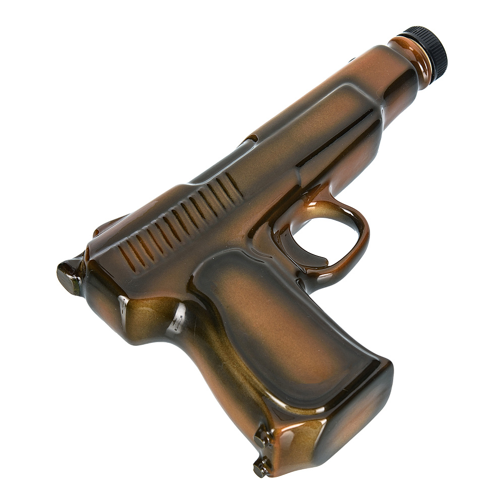 Штоф фарфоровый 300 мл «Пистолет». Гжель в цвете - интернет магазин Русь Велика я фото 1