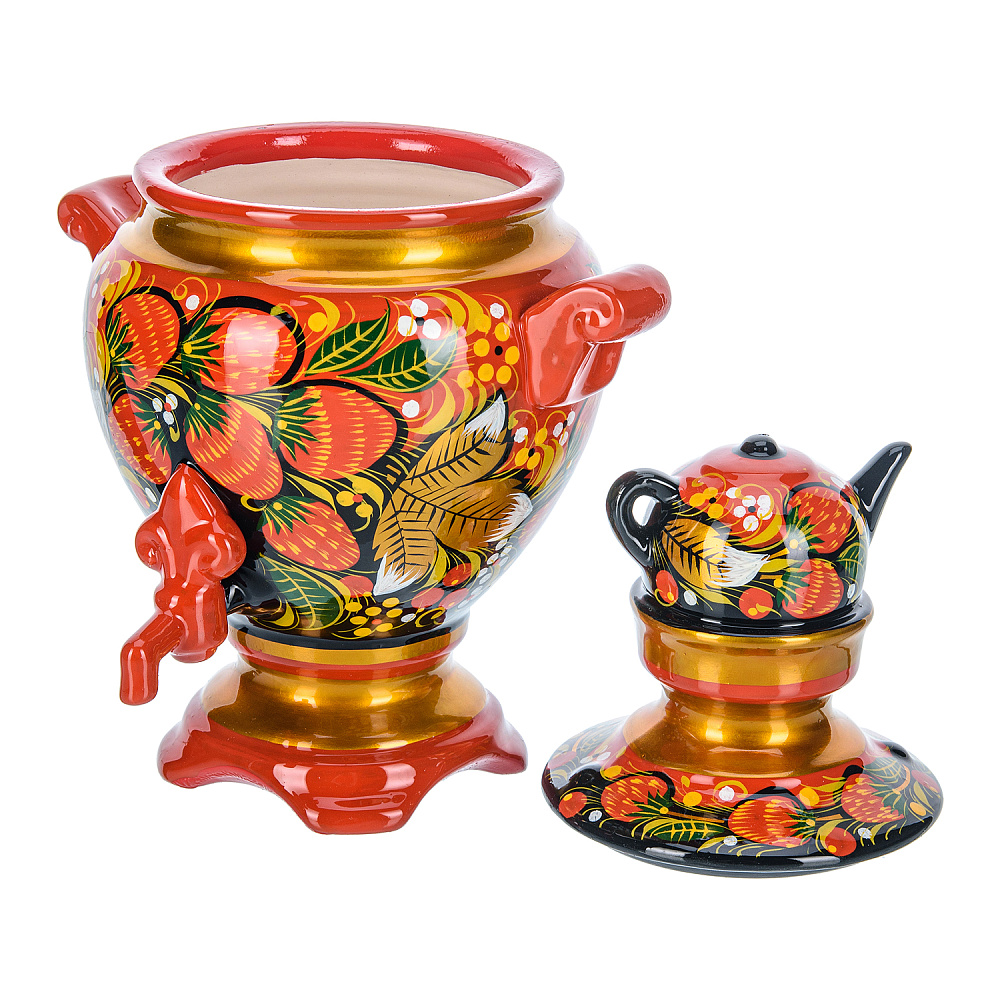 Сувенирный самовар-шкатулка «Ягоды». Хохлома - интернет магазин Русь Велика я фото 1