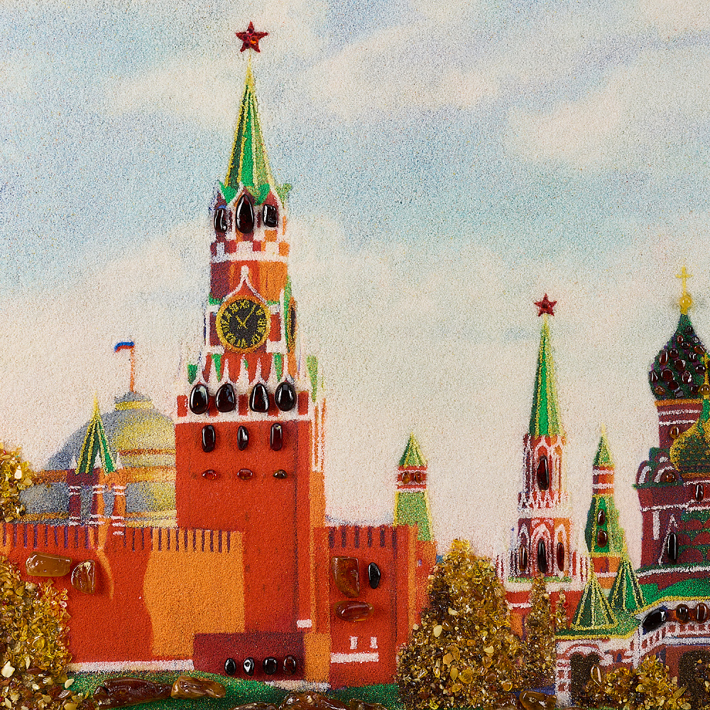 Картина янтарная «Москва. Кремль» 60х40 см - интернет магазин Русь Велика я фото 2