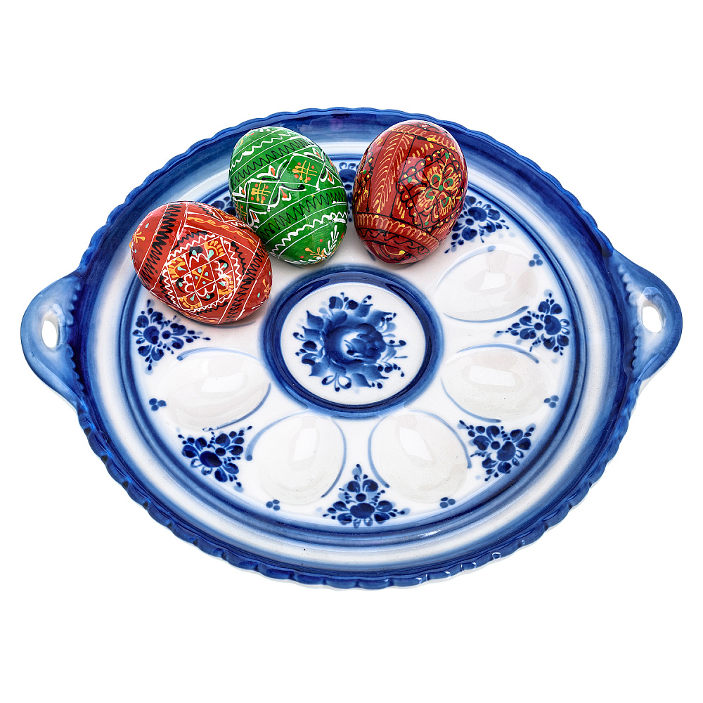 Пасхальница на 8 яиц. Гжель - интернет магазин Русь Велика я фото 2