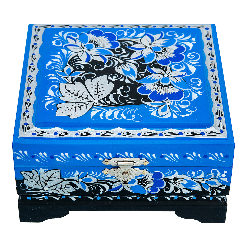 Шкатулка с росписью «Цветы». Хохлома - интернет магазин Русь Велика я фото 2