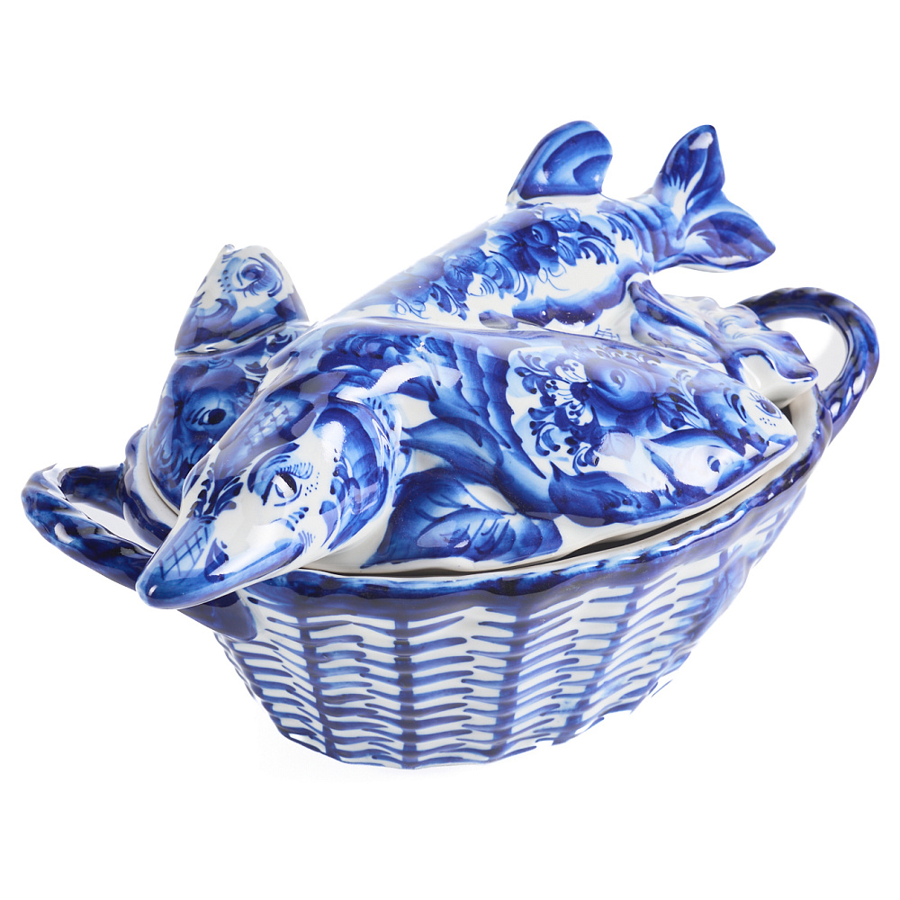 Супник «Щука». Гжель - интернет магазин Русь Велика я фото 2