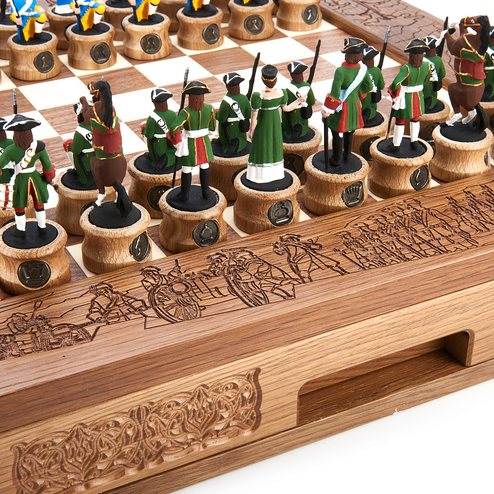 Шахматы из массива мореного дуба «Полтава» 47х47 см - интернет магазин Русь Велика я фото 5