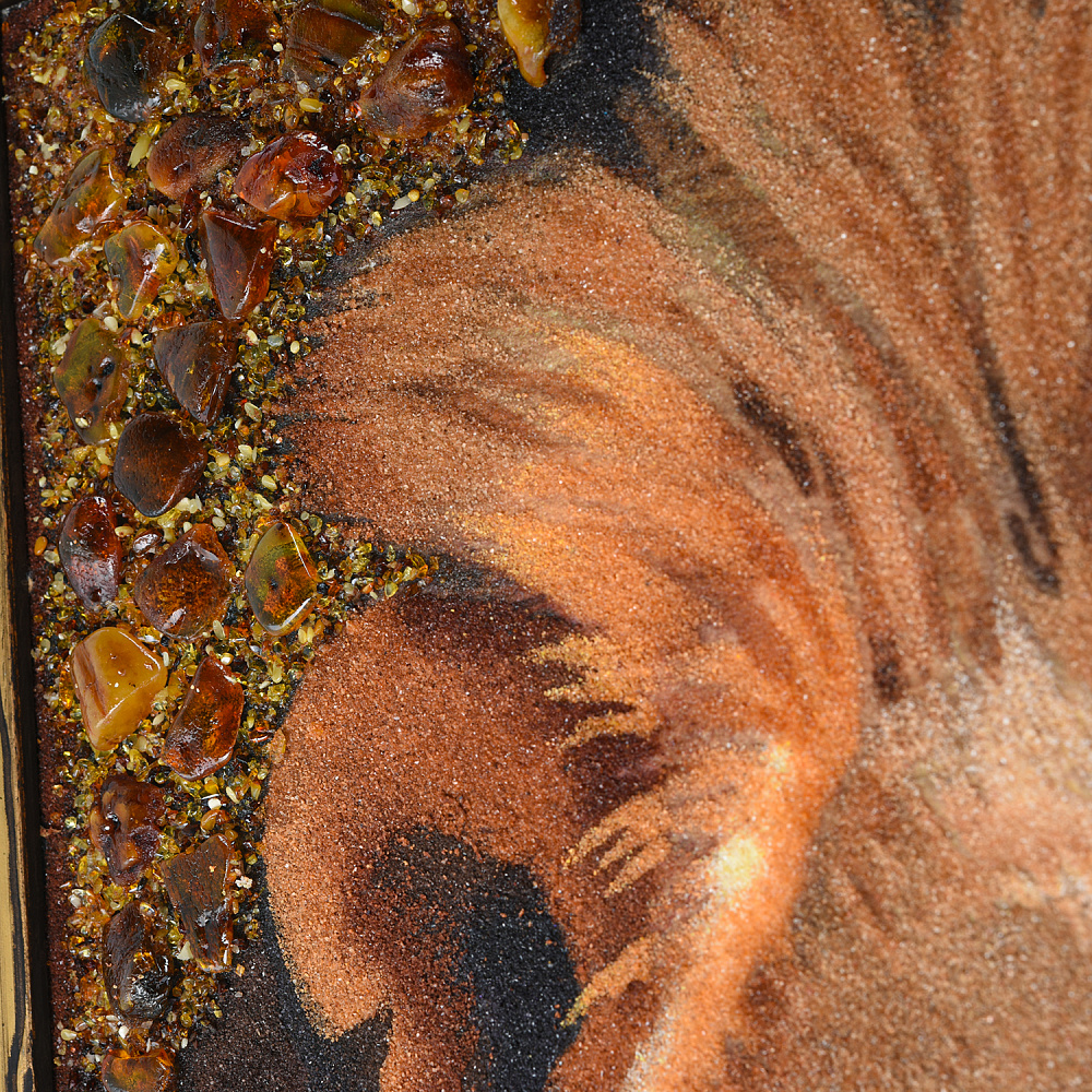 Картина янтарная «Лев» 60х40 см - интернет магазин Русь Велика я фото 4