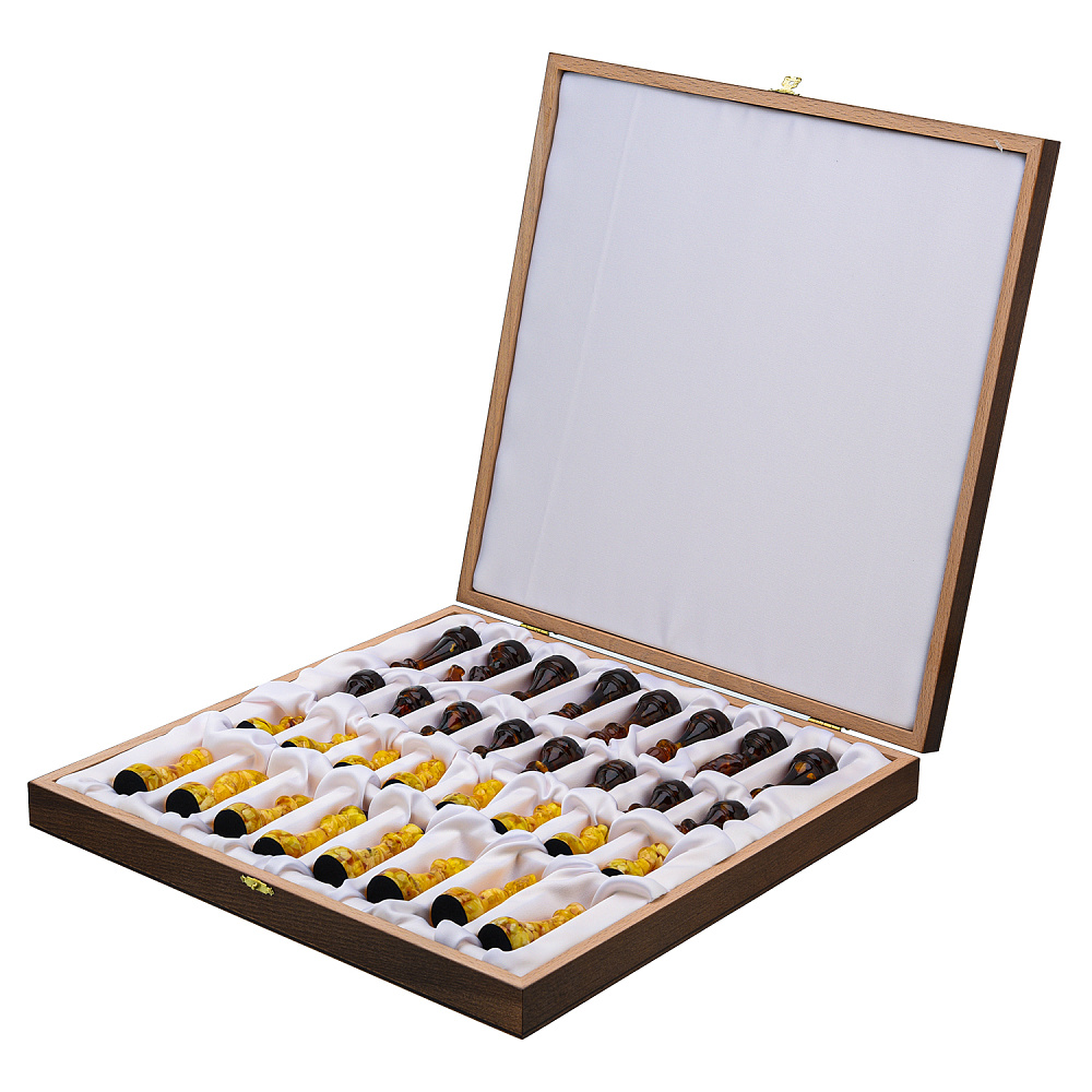 Шахматы деревянные с янтарными фигурами 37х37 см - интернет магазин Русь Велика я фото 10