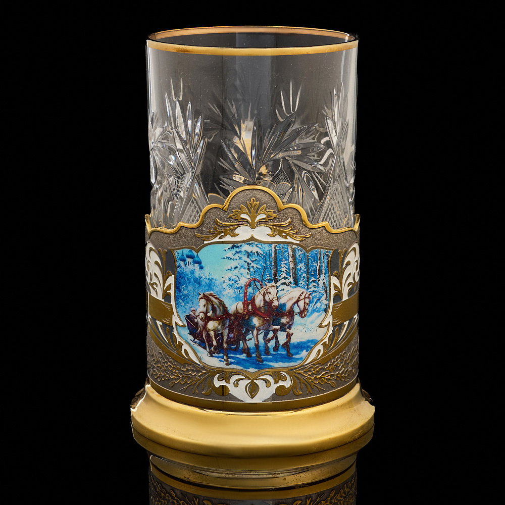 Подстаканник «Тройка». Златоуст - интернет магазин Русь Велика я 