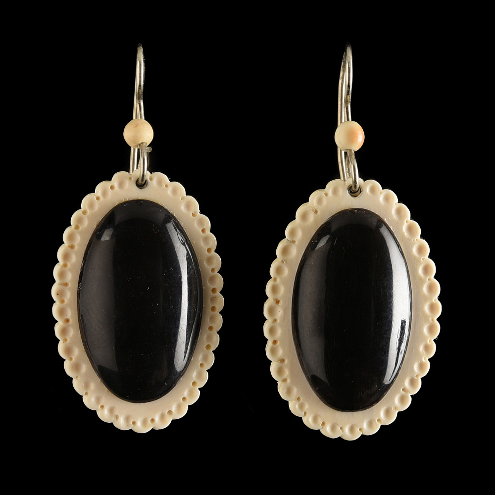 Серьги из бивня мамонта «Ночь» - интернет магазин Русь Велика я 