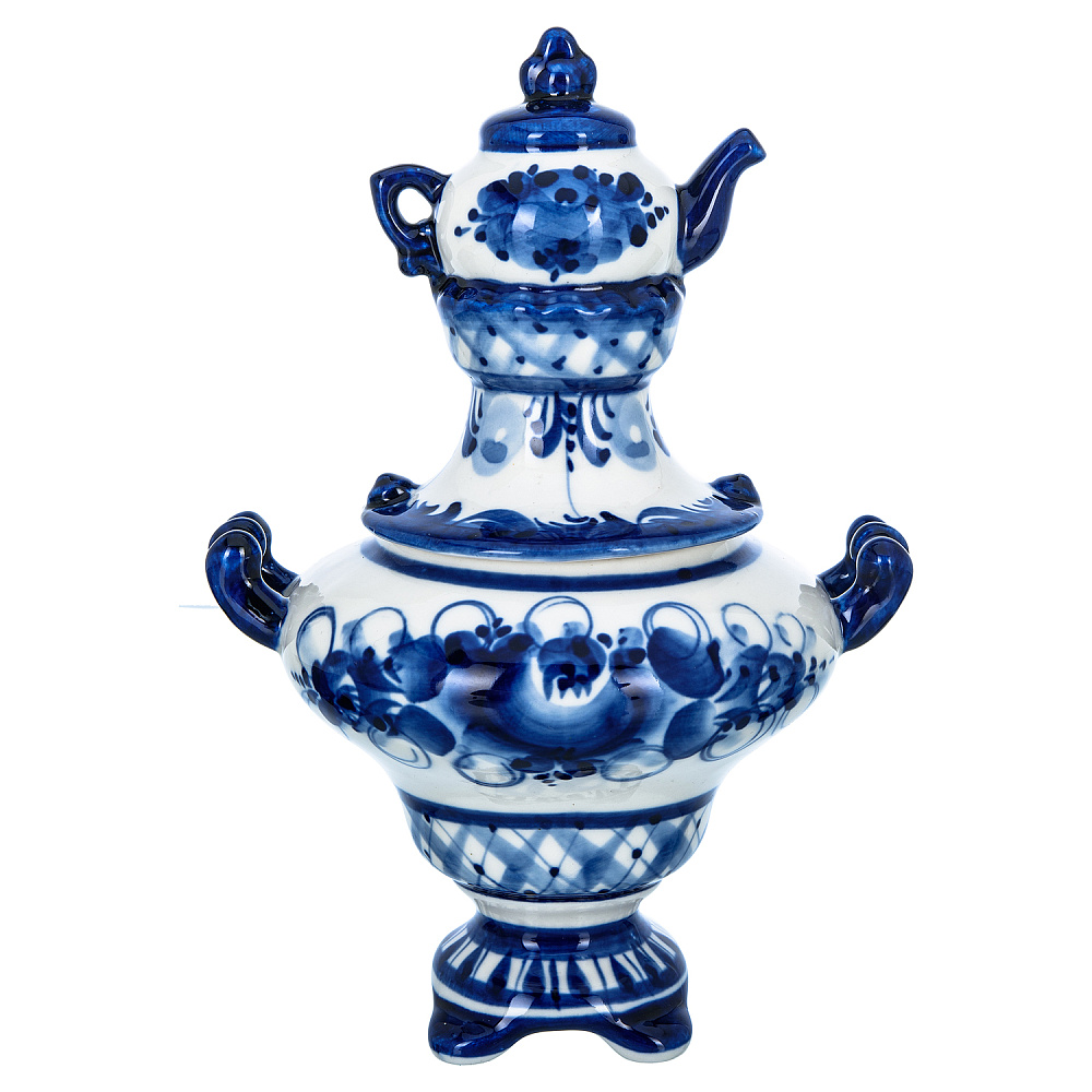 Сувенирный самовар-шкатулка. Гжель - интернет магазин Русь Велика я фото 3