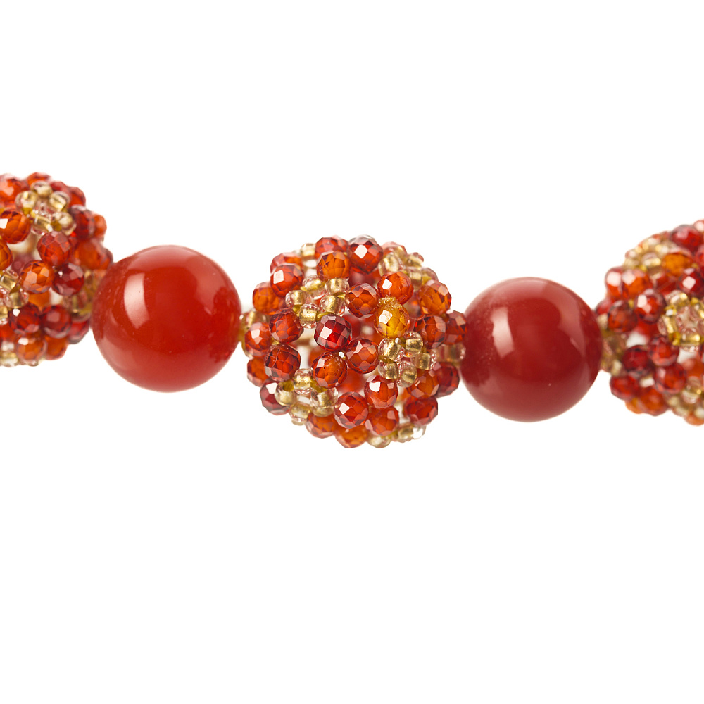 Колье и серьги из бисера и натурального камня «Шарм» - интернет магазин Русь Велика я фото 1