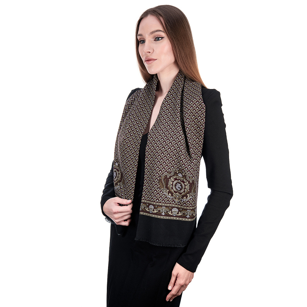 Кашне ПавлоПосадское «Брызги шампанского» 140х27 см - интернет магазин Русь Велика я фото 1