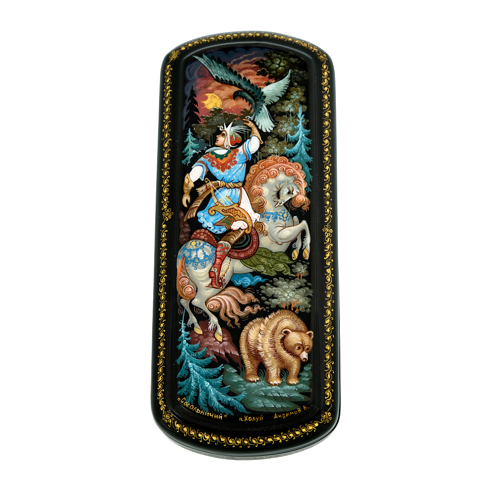 Шкатулка с художественной росписью «Сокольничий» - интернет магазин Русь Велика я 