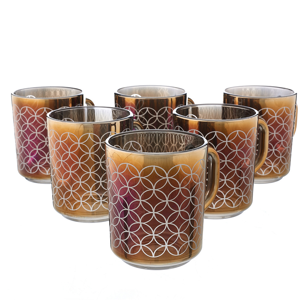 Набор из 6 кружек 200 мл «Королевская фуксия + Иллюзия» - интернет магазин Русь Велика я 