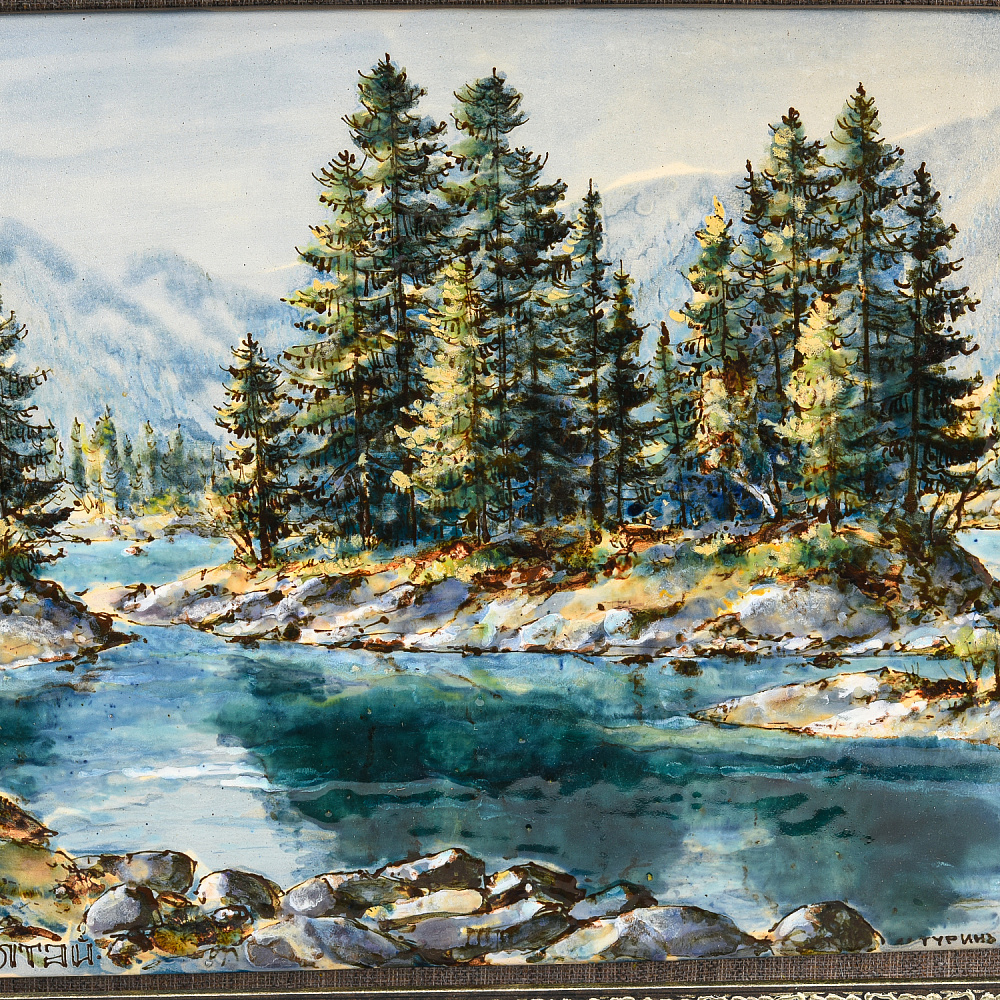 Панно керамическое с росписью «Алтай» 48х39 см - интернет магазин Русь Велика я фото 1