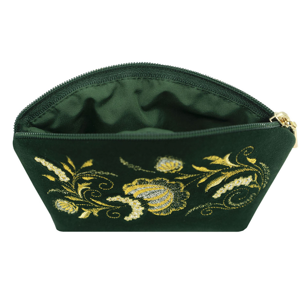Косметичка «Серенада». Темно-зеленая с вышивкой - интернет магазин Русь Велика я фото 3